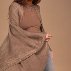 Taupe Knit Poncho